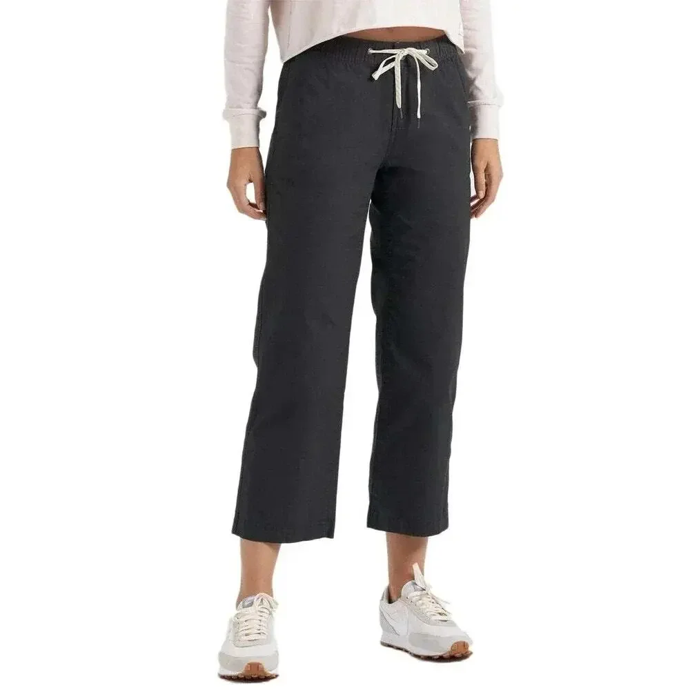 Vuori DuraTerra Ripstop Wide Leg Ankle Cropped Pants Charcoal Black Gray XS
